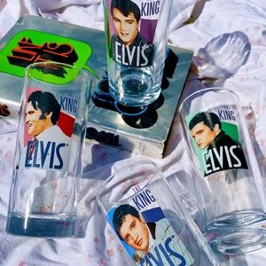 Set of 4 Collectible Elvis Glasses